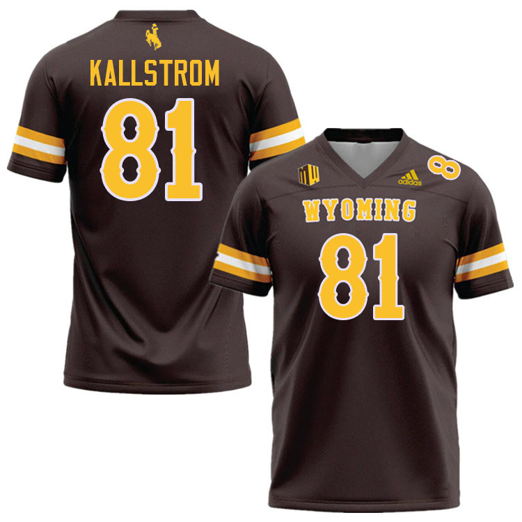 Wyoming Cowboys #81 Hunter Kallstrom College Football Jerseys Stitched-Brown